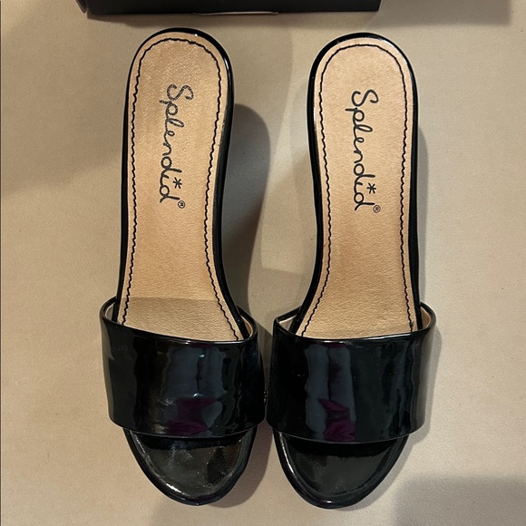 Splendid Black patentWedge Sandals - Picture 8 of 8